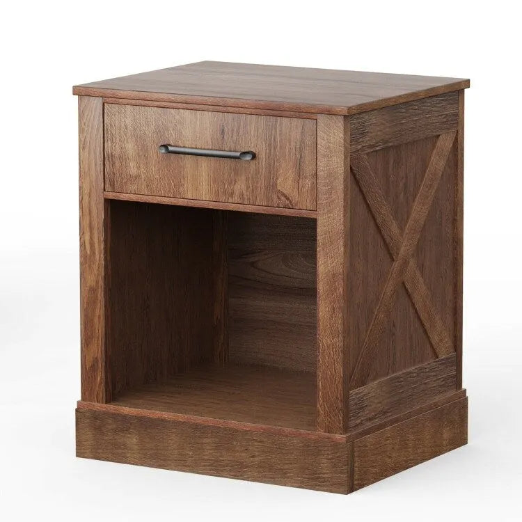 Table de chevet avec tiroir et étagère ouverte