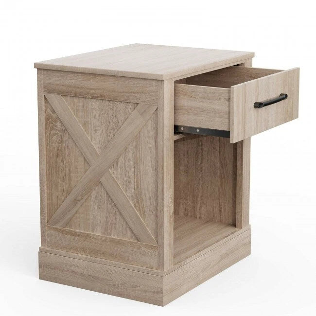 Table de chevet avec tiroir et étagère ouverte