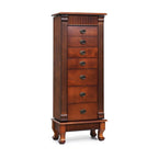 Meuble de rangement à bijoux marron à 7 tiroirs avec miroir et portes latérales - 38,1 cm (L) x 22,86 cm (l) x 97,79 cm (H)