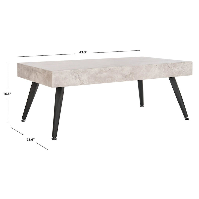 Table basse rectangulaire avec pieds en métal - 43L x 24P x 17H
