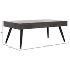 Table basse rectangulaire avec pieds en métal - 43L x 24P x 17H