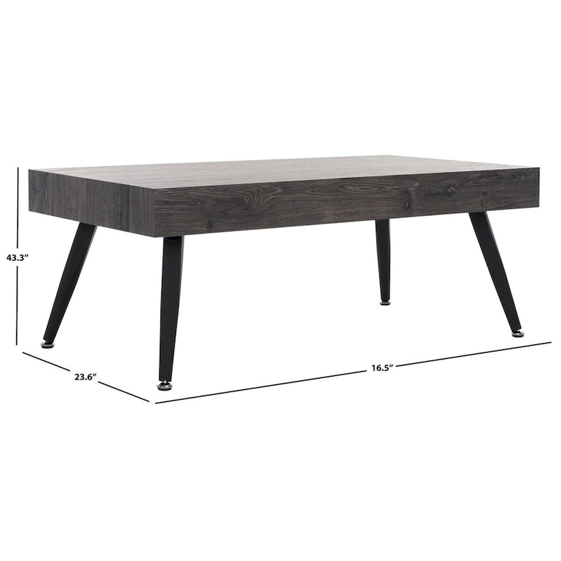Table basse rectangulaire avec pieds en métal - 43L x 24P x 17H