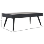 Table basse rectangulaire avec pieds en métal - 43L x 24P x 17H