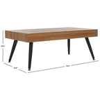 Table basse rectangulaire avec pieds en métal - 43L x 24P x 17H