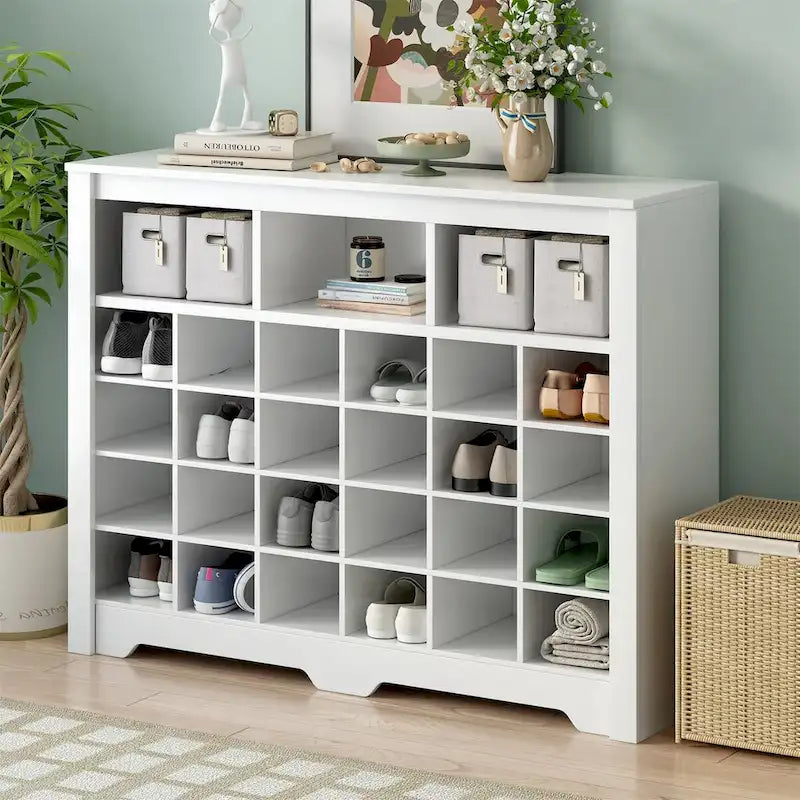 Meuble de rangement pour chaussures à 24 casiers