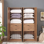 Armoire de penderie autonome avec tiroirs et compartiments de rangement – Lot de 2