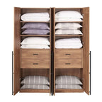 Armoire de penderie autonome avec tiroirs et compartiments de rangement – Lot de 2