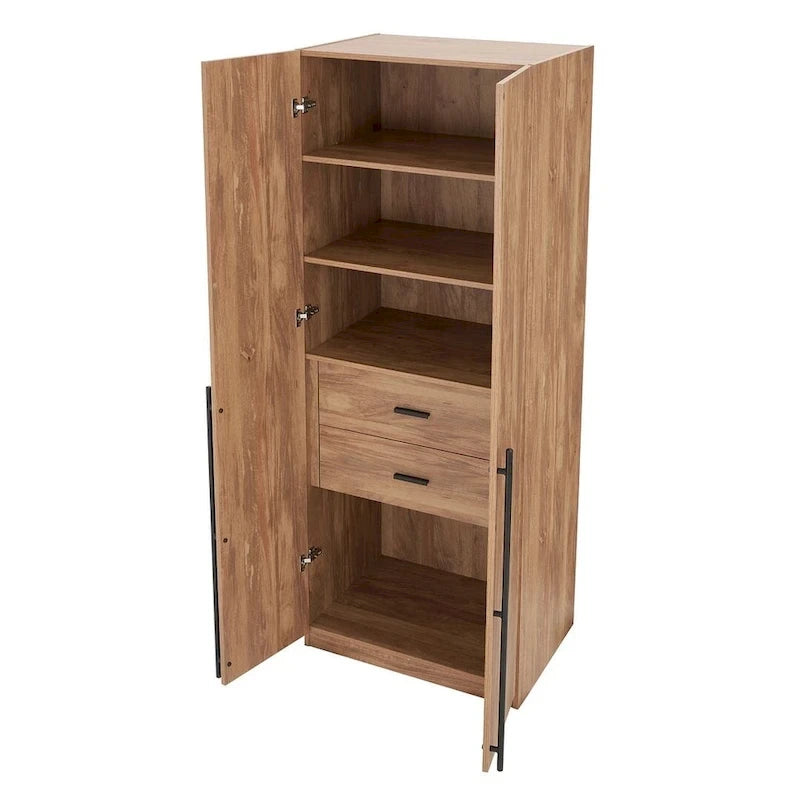 Armoire de penderie autonome avec tiroirs et compartiments de rangement – Lot de 2
