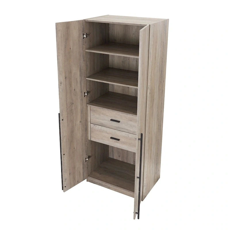 Armoire de penderie autonome avec tiroirs et compartiments de rangement – Lot de 2