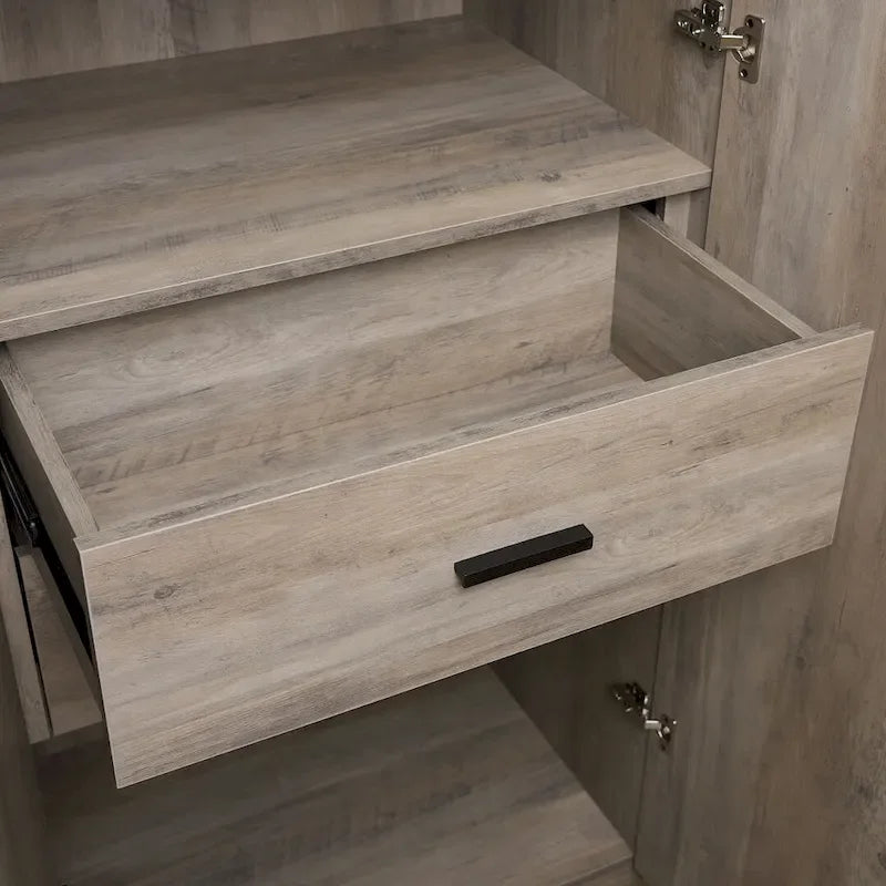 Armoire de penderie autonome avec tiroirs et compartiments de rangement – Lot de 2