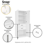 Armoire de penderie autonome avec tiroirs et compartiments de rangement – Lot de 2