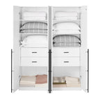 Armoire de penderie autonome avec tiroirs et compartiments de rangement – Lot de 2