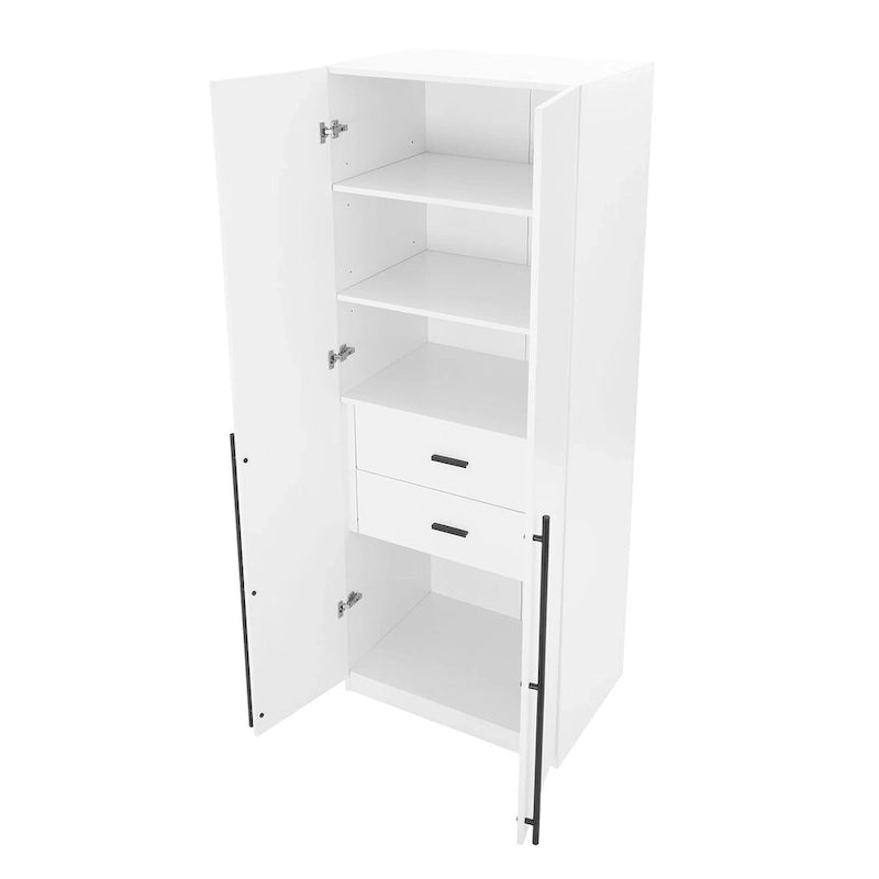 Armoire de penderie autonome avec tiroirs et compartiments de rangement – Lot de 2