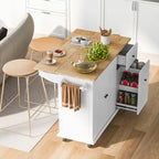 Desserte de cuisine avec abattant, étagère de rangement intérieure et 2 tiroirs