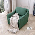 Fauteuil d'appoint en velours avec base pivotante et pieds en bois