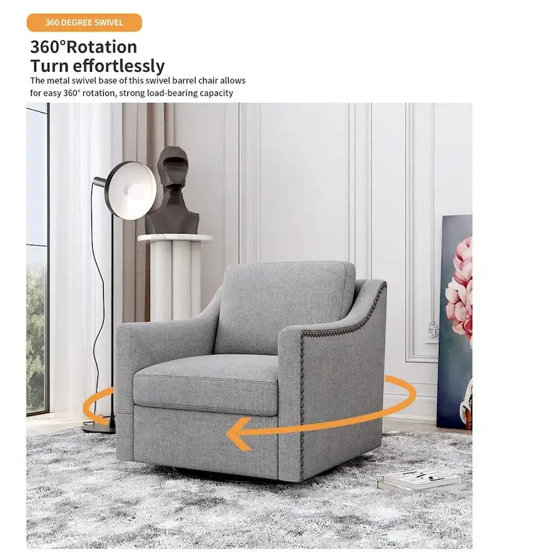 Fauteuil d'appoint en velours avec base pivotante et pieds en bois