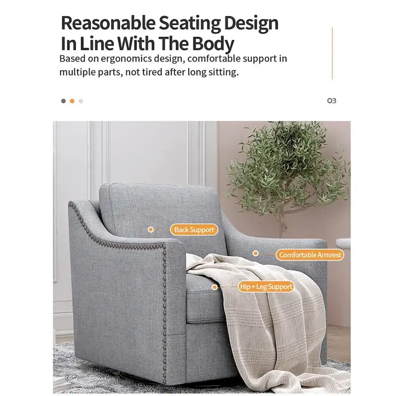 Fauteuil d'appoint en velours avec base pivotante et pieds en bois