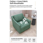 Fauteuil d'appoint en velours avec base pivotante et pieds en bois