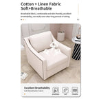Fauteuil d'appoint en velours avec base pivotante et pieds en bois