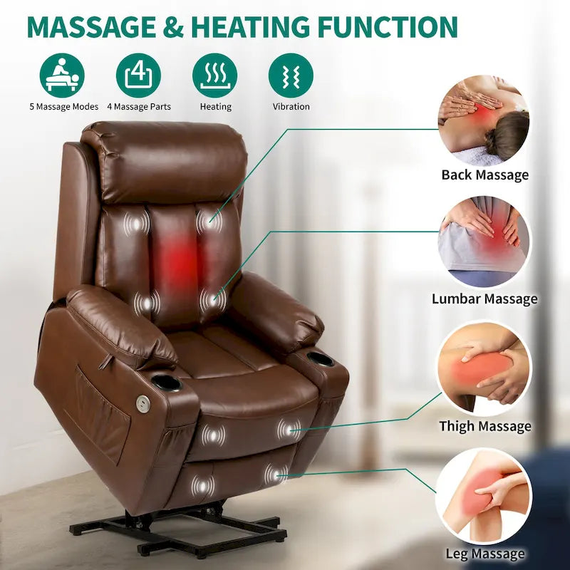 Fauteuil inclinable de massage et de relaxation releveur