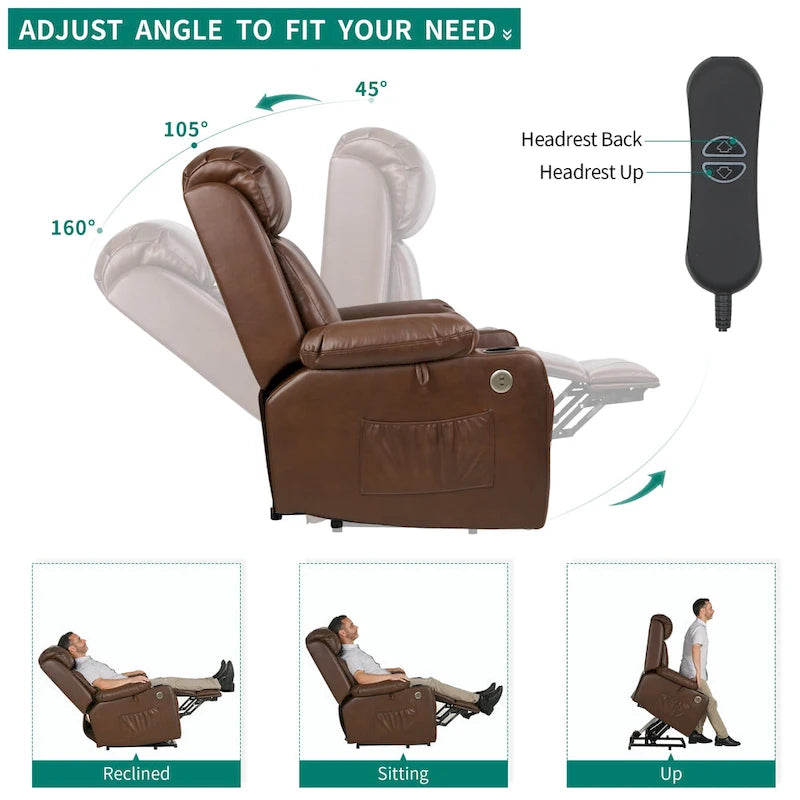 Fauteuil inclinable de massage et de relaxation releveur