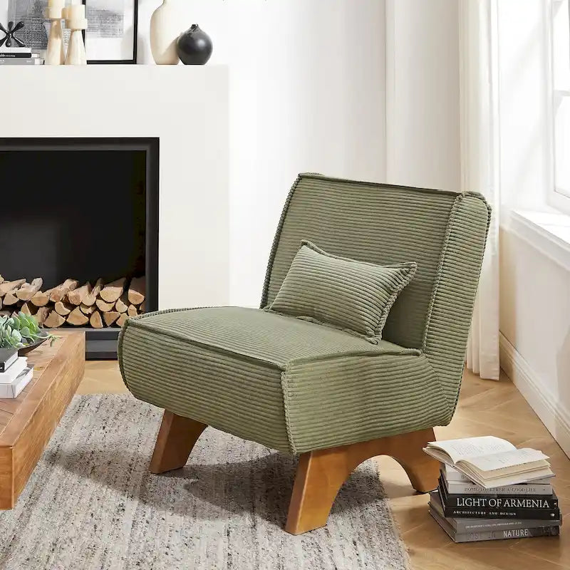 Fauteuil d'appoint sans accoudoirs avec revêtement en polyester