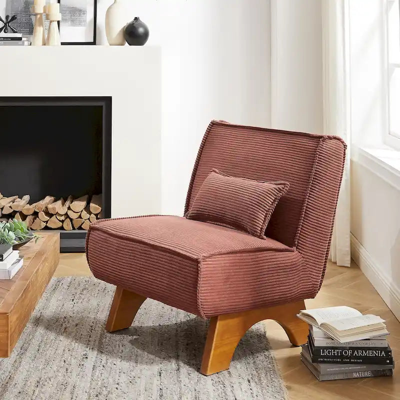 Fauteuil d'appoint sans accoudoirs avec revêtement en polyester