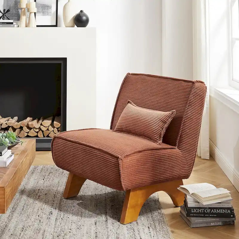Fauteuil d'appoint sans accoudoirs avec revêtement en polyester
