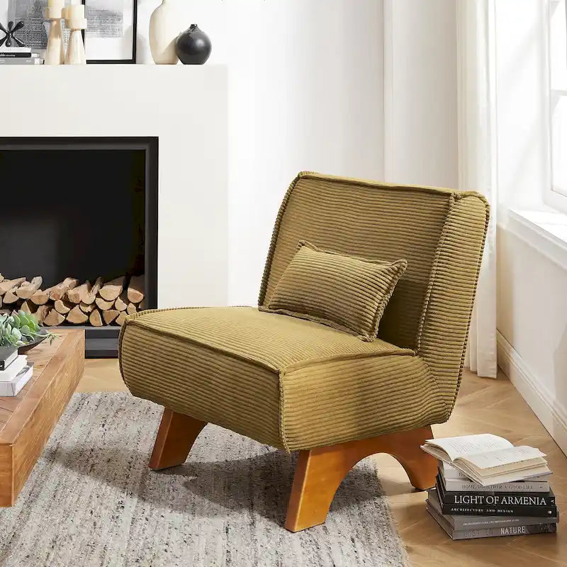 Fauteuil d'appoint sans accoudoirs avec revêtement en polyester