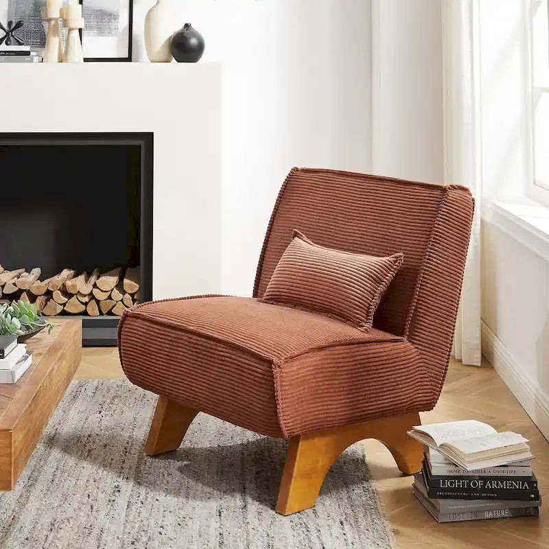 Fauteuil d'appoint sans accoudoirs avec revêtement en polyester