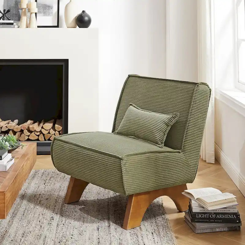 Fauteuil d'appoint sans accoudoirs avec revêtement en polyester