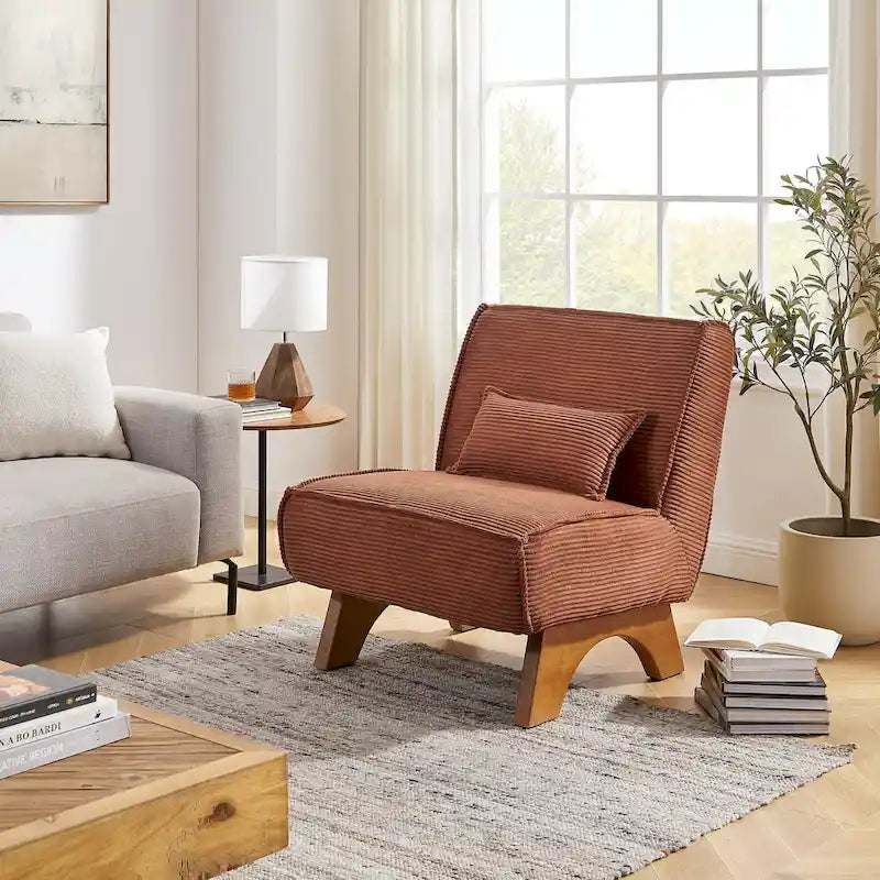Fauteuil d'appoint sans accoudoirs avec revêtement en polyester