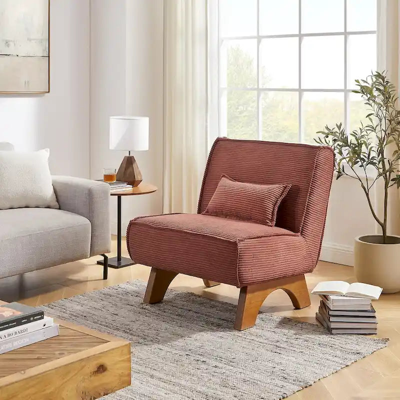 Fauteuil d'appoint sans accoudoirs avec revêtement en polyester