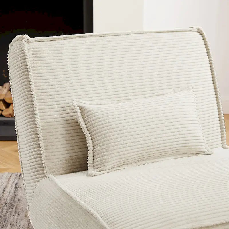 Fauteuil d'appoint sans accoudoirs avec revêtement en polyester
