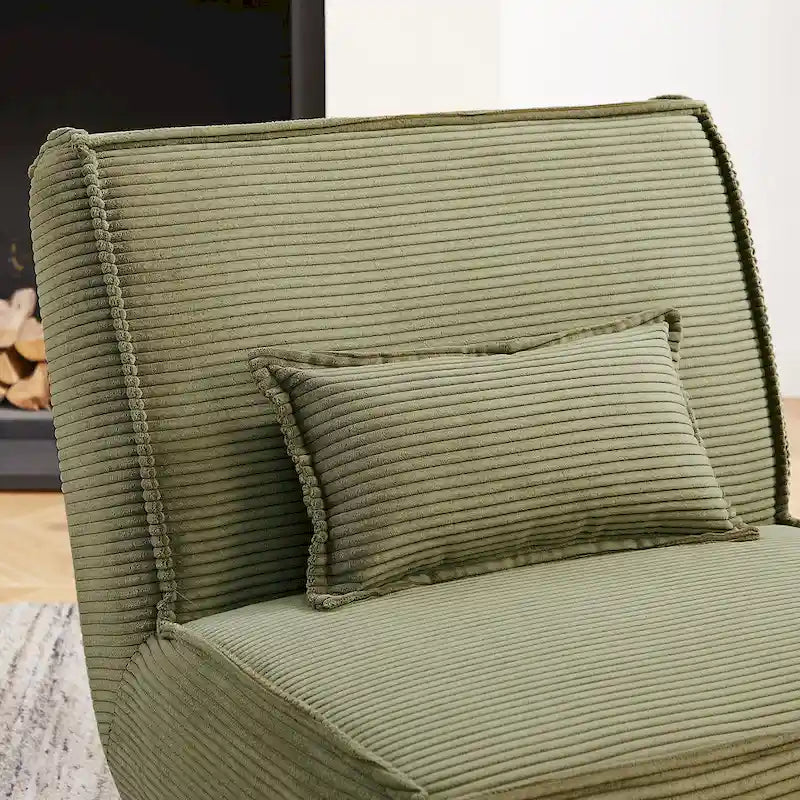 Fauteuil d'appoint sans accoudoirs avec revêtement en polyester