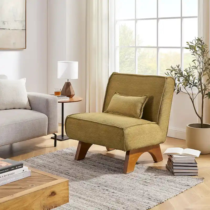 Fauteuil d'appoint sans accoudoirs avec revêtement en polyester