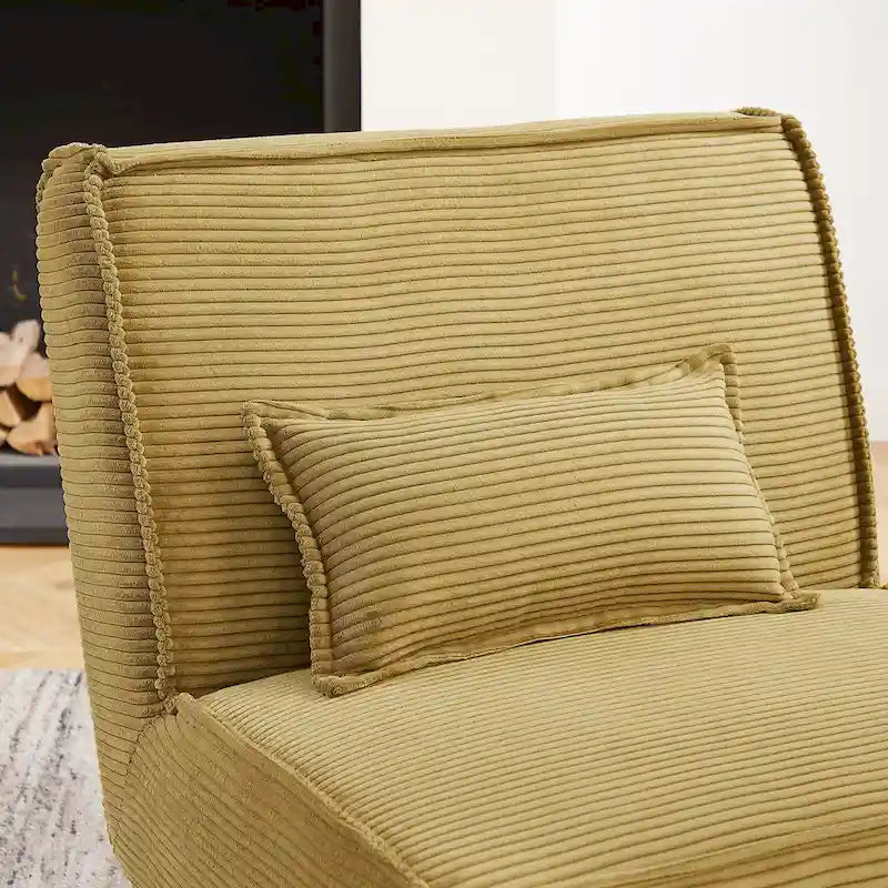 Fauteuil d'appoint sans accoudoirs avec revêtement en polyester
