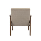 Fauteuil d'appoint en tissu avec pieds en bois d'hévéa