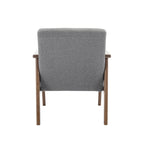 Fauteuil d'appoint en tissu avec pieds en bois d'hévéa