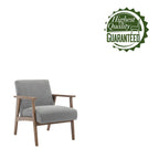 Fauteuil d'appoint en tissu avec pieds en bois d'hévéa