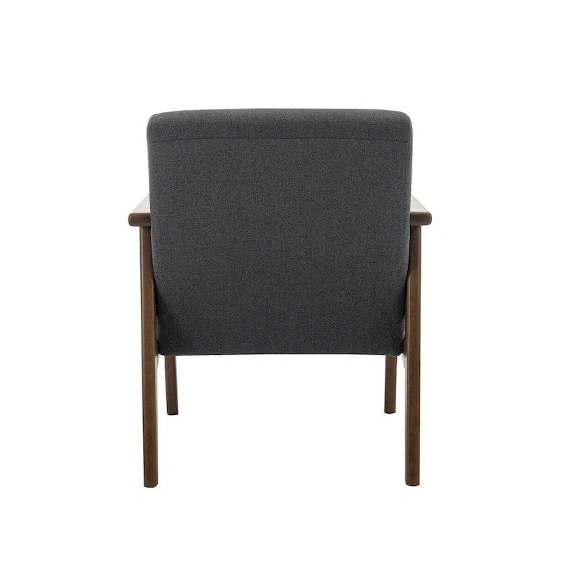 Fauteuil d'appoint en tissu avec pieds en bois d'hévéa
