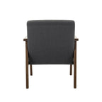 Fauteuil d'appoint en tissu avec pieds en bois d'hévéa