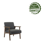 Fauteuil d'appoint en tissu avec pieds en bois d'hévéa