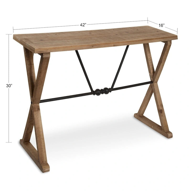 Console en bois et métal 42x16x30