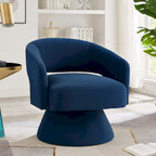 Fauteuil pivotant d'appoint en velours avec dossier ajouré