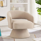 Fauteuil pivotant d'appoint en velours avec dossier ajouré