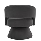 Fauteuil pivotant d'appoint en velours avec dossier ajouré