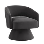 Fauteuil pivotant d'appoint en velours avec dossier ajouré