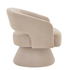 Fauteuil pivotant d'appoint en velours avec dossier ajouré