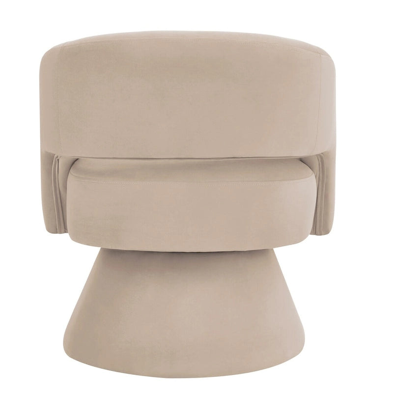 Fauteuil pivotant d'appoint en velours avec dossier ajouré